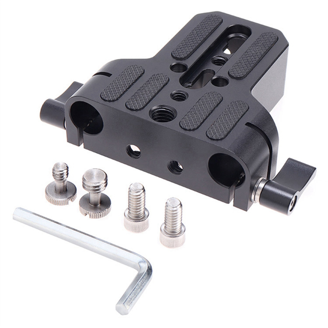 Camera 15mm Double Hole Pipe Clamp Pan Tilt Accessory Base Quick Installation Plate and Cage Conduit