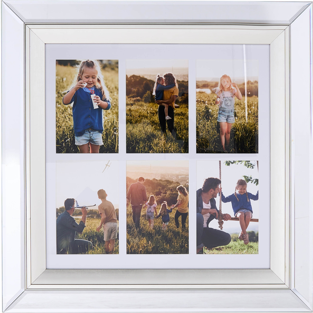 Beliani Frame For 6 Photos Makeni Silver - One Size