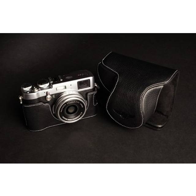Genuine Real Leather Full Camera Case Bag Cover For Fujifilm X100t Black