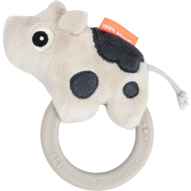 DONE BY DEER Sensory Rattle W/Teether Dotti Sand |Beige |12X 21X 4 cm
