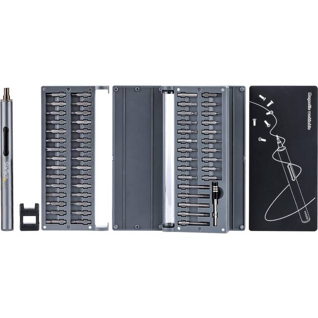 StarTech.com 55-bitars elektrisk precisionsskruvmejselsats – bärbar sladdlös batteridriven bit drivrutinsats för elektronik, bärbar dator, datorer, surfplattor och telefonreparationer – magnetisk
