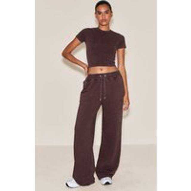 Chocolate Washed Wide Leg Joggers