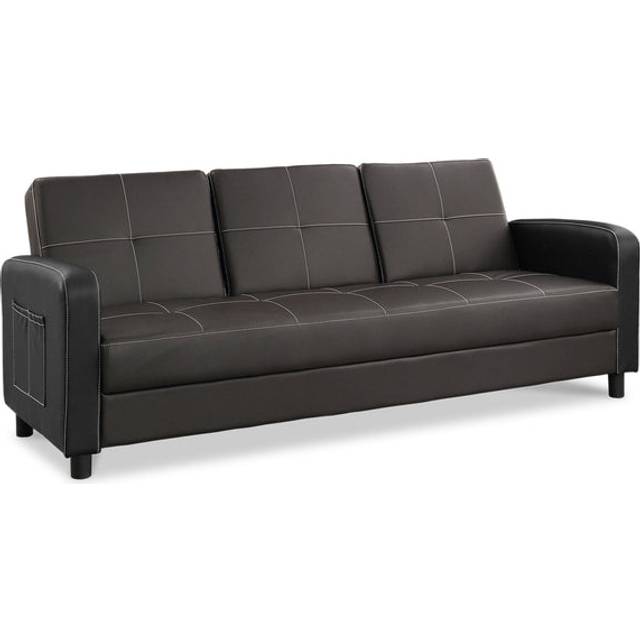 Tokyo 3 Seater Sofa Bed Faux Leather - Black