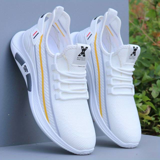 TEMU Men's Breathable Sneakers - Comfortable, Casual Shoes With & Non-slip Sole For Travel