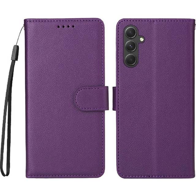 (Purple) Flip Case for Samsung Galaxy A54 5g Wallet Wireless Charging Magnetic Car Mount Crad Slot