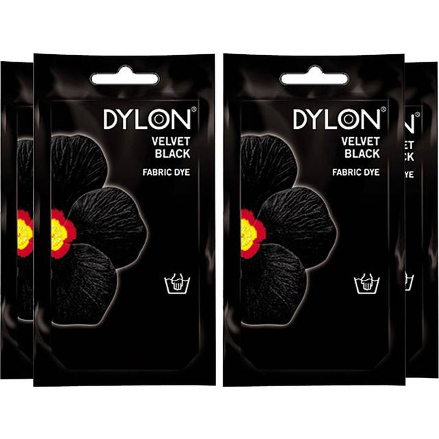 Dylon Velvet Black Hand Fabric Dye Sachet 50g 4 Pack