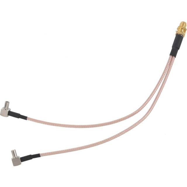 8 inch SMA Female to Y type 2 X TS9 Angle Male Connector Splitter Combiner Cable,gold&silver