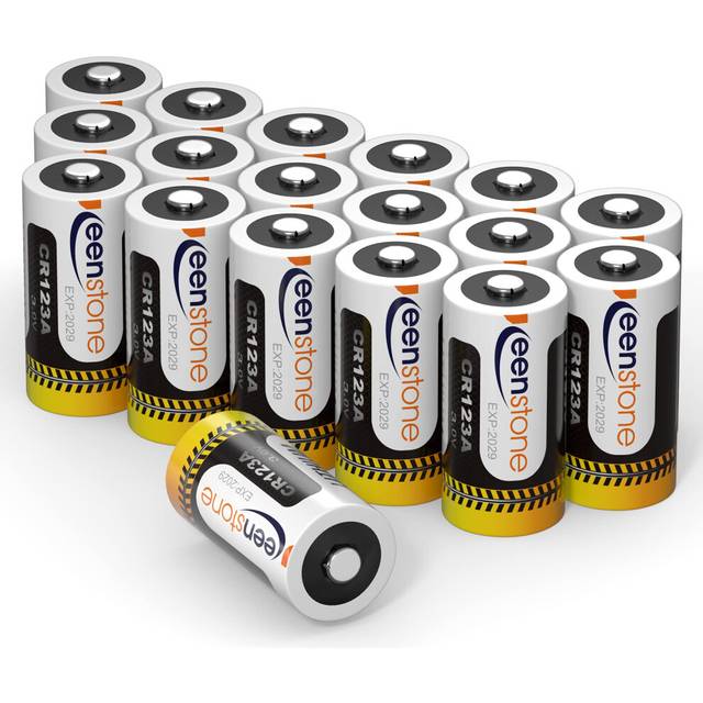 CR123A 3V 1600mAh Lithium Batteries Long-Lasting for Cameras Flashlights Electronics - Not Compatible with Arlo Cameras (18 Pack)