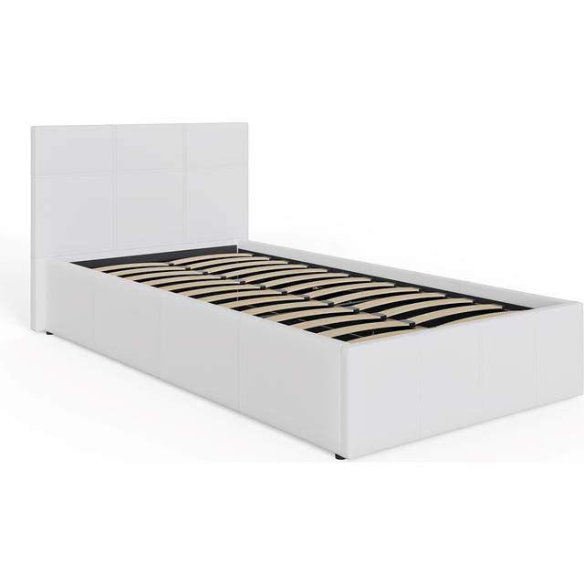 GFW End Lift Single Ottoman White PU Bed, White