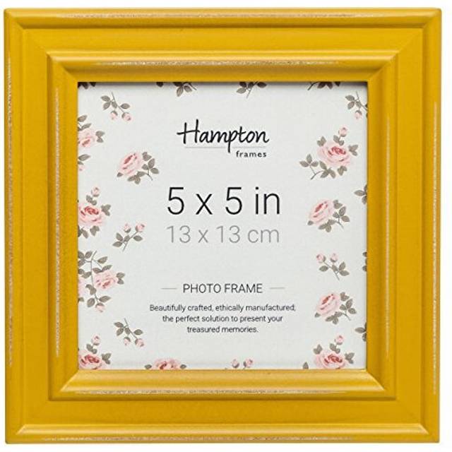 Hampton Frames PALOMA Distressed Square Picture Photo Frame Mustard Yellow 5x5 (13x13cm) PAL301955M
