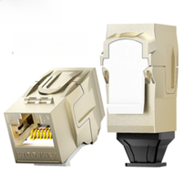 AMPCOM CAT7 RJ45 Inline Coupler Keystone Jack, CAT6A CAT6 Full Zinc-Alloy Shielded STP Feed-Through RJ45 Jacks Female to Female
