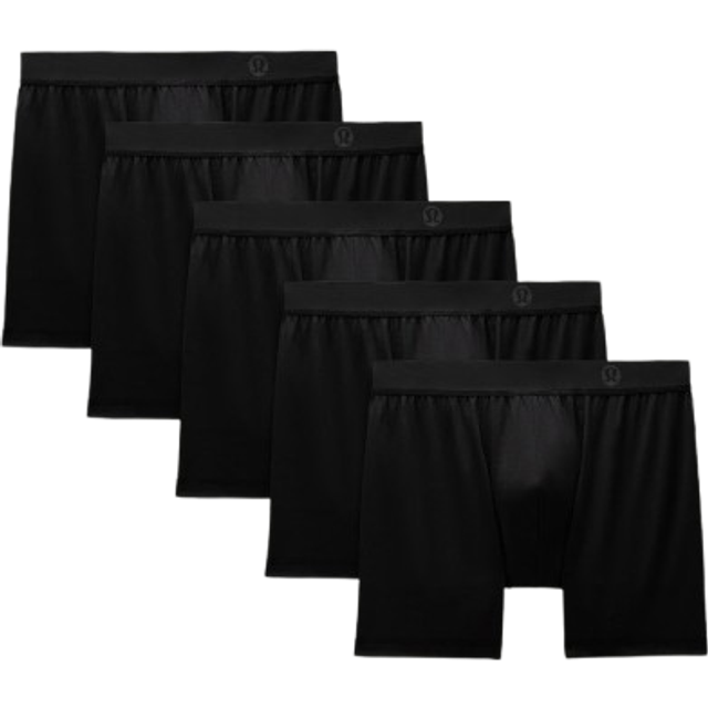 lululemon – Men's Always In Motion Boxer Briefs 5 Pack – 5" – Color Black – Size Medium
