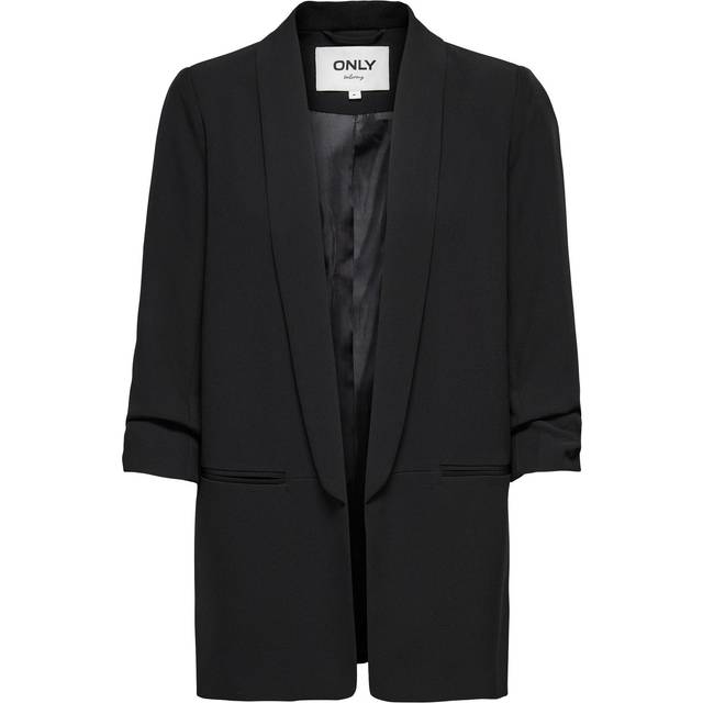 3/4 Sleeve Blazer - Black - 6