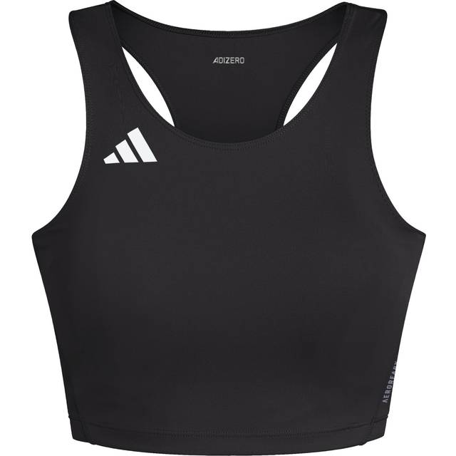 adidas Womens Running Adizero Crop Top - Black, Black, Size Xl, Women - XL