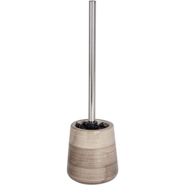 WENKO Toilet Brush and Holder Pottery of Ceramic in Sand-Beige, 12.5 x 12.5 x 39.5 cm