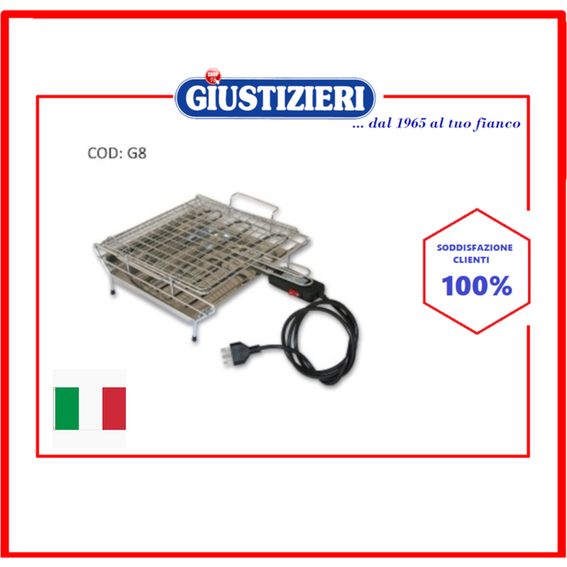 Stella, G8 Electric Griddle In Stainless Steel 2000w Made In Italy
