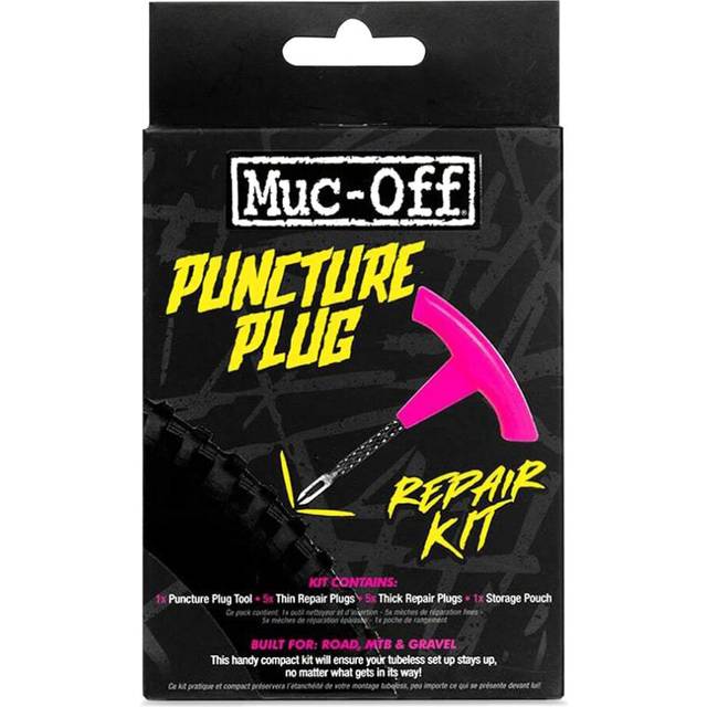 Muc-Off 20131 Puncture Plug Repair Kit - Puncture Repair Kit For Tubeless Bike Tyres - Includes 2-in-1 Puncture Plug/Reamer Tool, 10 Puncture Plugs &