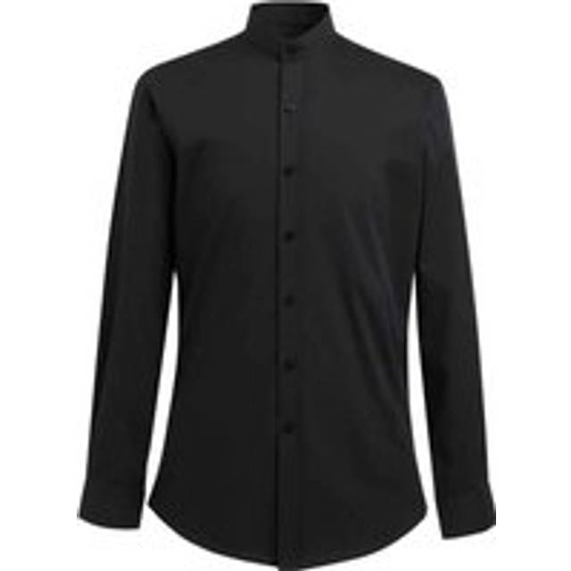 (19in, Black) Brook Taverner Mens Volterra Grandad Collar Formal Shirt