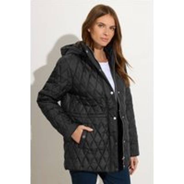 M&Co Womens M&Co Black Diamond Quilted Jacket Size 10