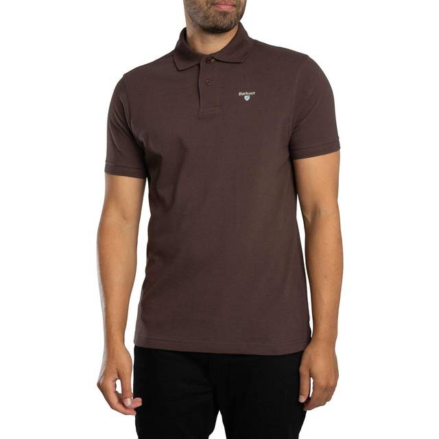 Barbour Tartan Pique Short Sleeve Polo Shirt - Brown, Brown, Size M, Men