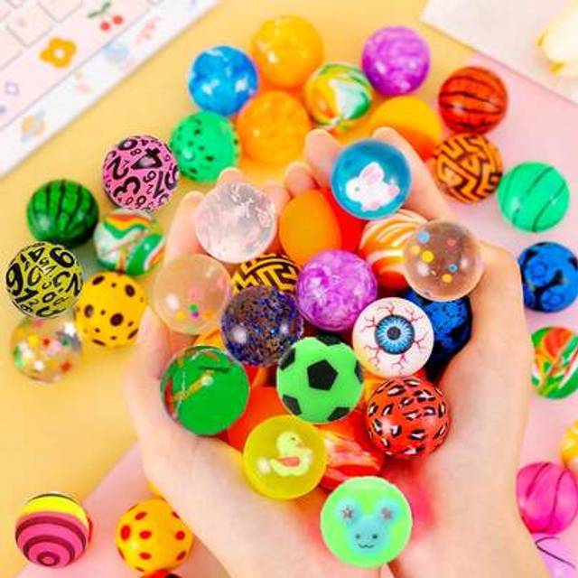 SHEIN 5/10/20/30/120 Pieces Colorful Bouncy Balls Bulk, Sparkling Bouncer Balls, Fidget Toys Goodie Bag Christmas Easter Egg Fillers Gift For Kids, Pinata S