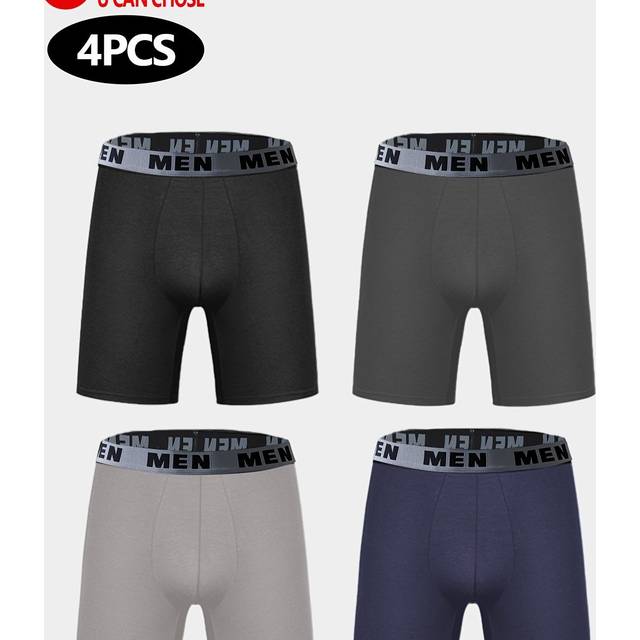 TEMU 4pcs Combination Modal Men's Long Boxer Briefs