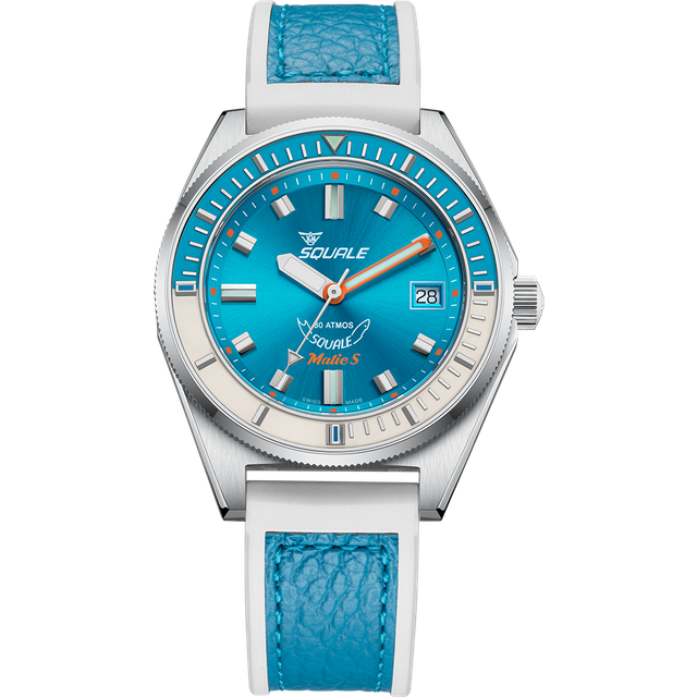 Squale Matic S Light Blue HydroLeather Watch