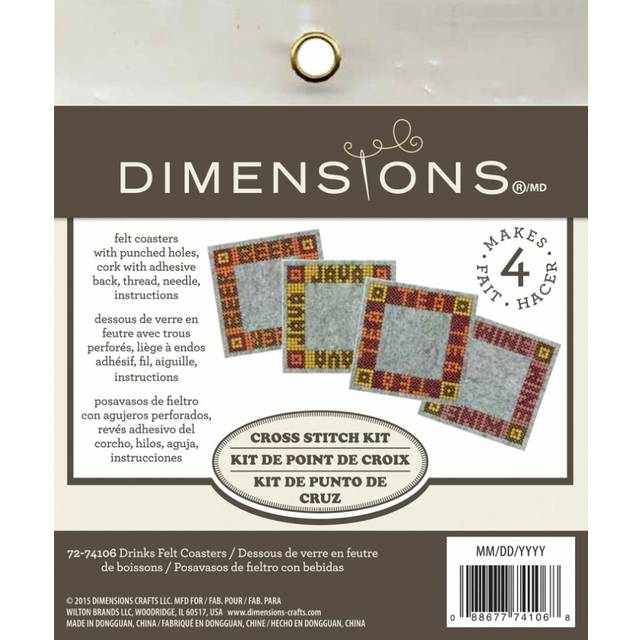 D72-74106 - * Dimensions Stitchables - Dri nks Felt Coasters