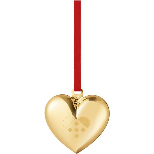 Georg Jensen Julehjerte Forgyldt 2025 Brass 5.6 cm Juletræspynt 5.6cm