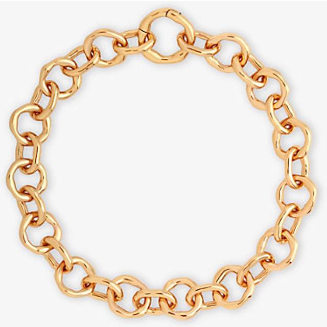 Womens Astrid & Miyu Molten Link 18ct Yellow Gold-Plated Brass Chain Bracelet
