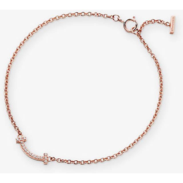 Tiffany & Co Tiffany T Smile 18ct Rose-Gold and Diamond Bracelet
