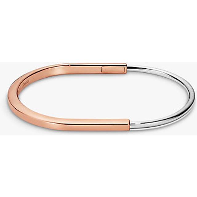 Tiffany & Co Tiffany Lock Narrow 18ct Rose-Gold and 18ct White-Gold Bangle Bracelet
