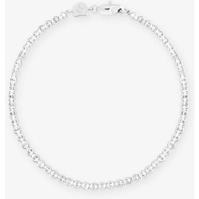 Womens Astrid & Miyu Gleam Bold Tennis Chain Rhodium-Plated Brass and Cubic Zirconia Bracelet