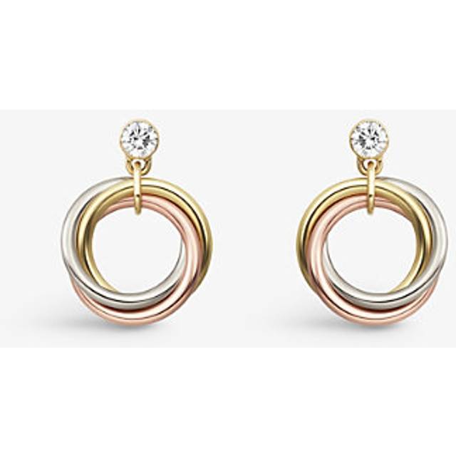 Cartier Trinity 18ct White, Yellow, Rose-Gold and 0.16ct Brilliant-Cut Diamond Earrings