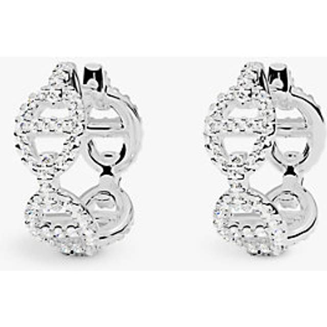 Womens Apm Monaco Maille Marine Sterling-Silver and Zirconia Hoop Earrings