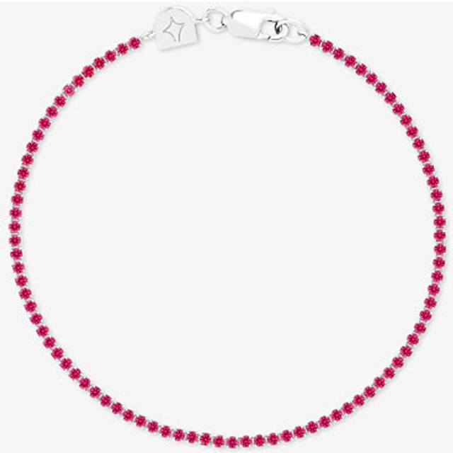 Womens Astrid & Miyu Tennis Chain Rhodium-Plated Brass and Cubic Zirconia Bracelet