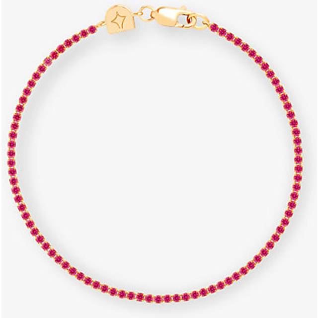Womens Astrid & Miyu Tennis Chain 18ct Yellow Gold-Plated Brass Bracelet
