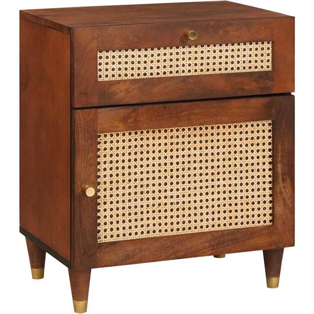 vidaXL Bedside Tables Brown 50 x 33 x 60 cm Cane and solid mango wood