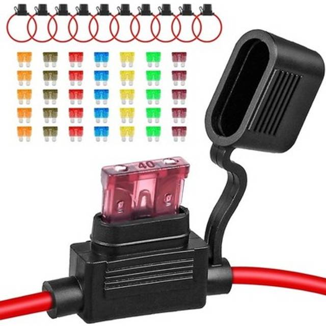 10pack Inline Fuse Holder 12v,12 Awg Fuse Holder With 35pcs (5a/71215