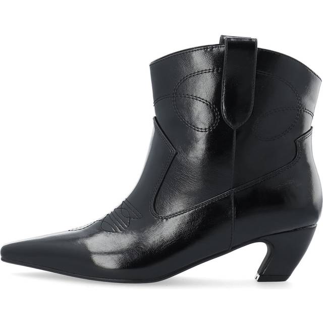 Bianco Biabaley Western Boot Faux Leather Cowboy Biker - Black