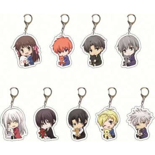 SHEIN 1PC/3PCS Fruits Basket Cartoon Bag Hanging Decoration 2D Acrylic Key Chain Tohru  Sohma Shigure Sohma Hatsuharu Sohma Kyoko Cute Y2K Cartoon Pendant,