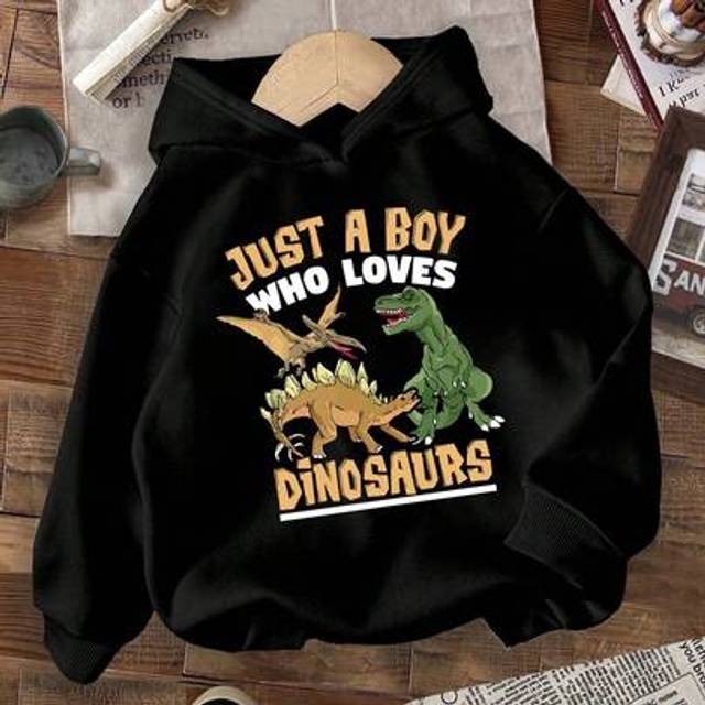 SHEIN Toddler Dinosaur Pattern Warm Hoodie
