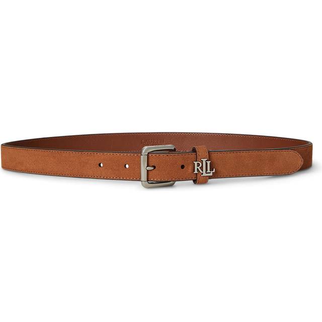 LAUREN RALPH LAUREN Logo-Keeper Suede Skinny Belt |Brun |S