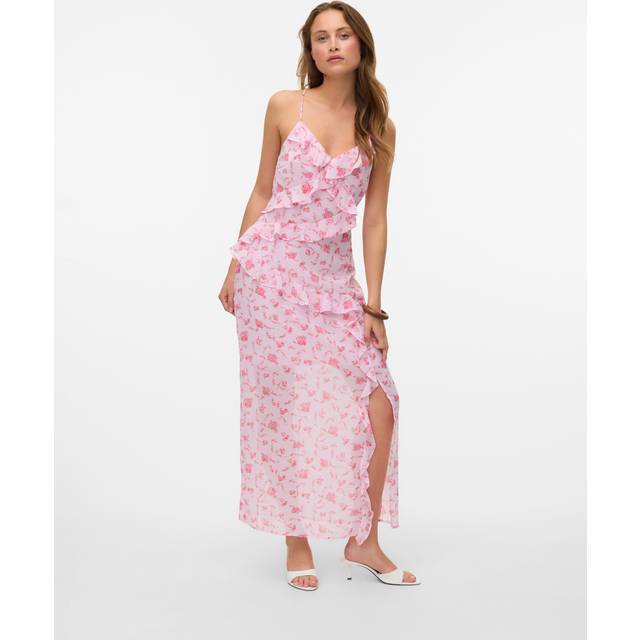Vero Moda Vmamina Lang Kjole Sommerkjole - Pink