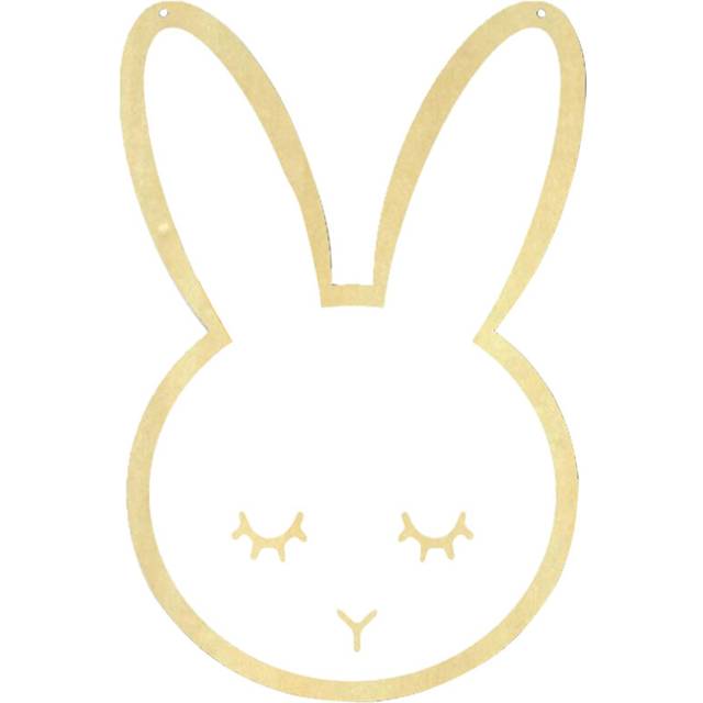 Acrylic Wall Mirror Wooden Frame Hanging Mirror In The Shape Of Bunny