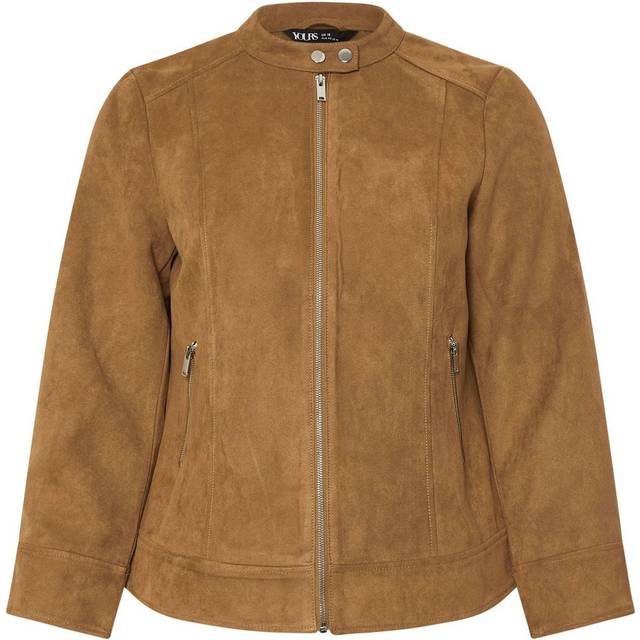 Yours Curve Brown Faux Suede Jacket, Women's Curve & Plus Size, Yours - 30-32