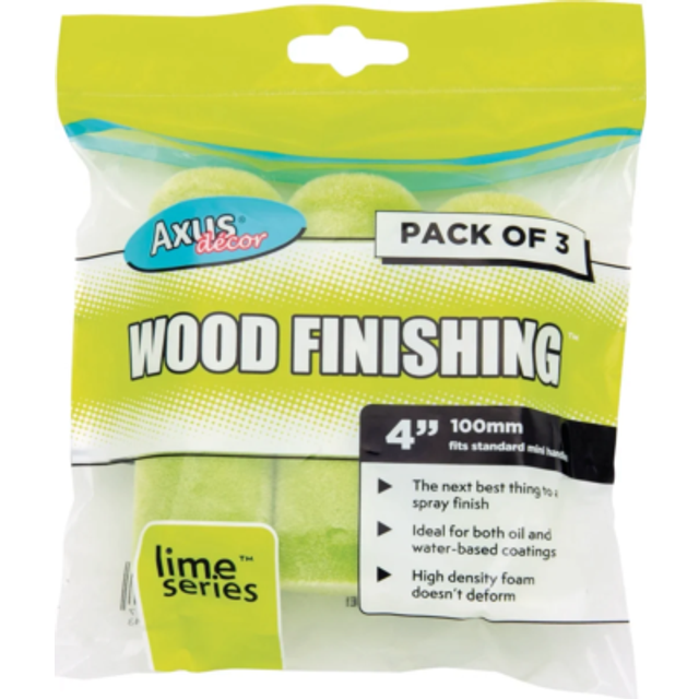 Axus Lime Series Wood Finishing Mini Roller Sleeves 4"