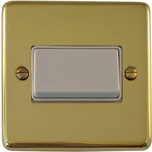 G&h Cb69w Standard Plate Polished Brass Triple Pole 10a Fan Isolator Switch