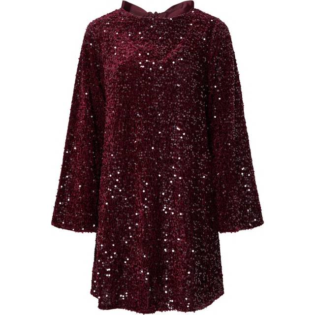 Pieces Pckam Paillet Kort Kjole - Red