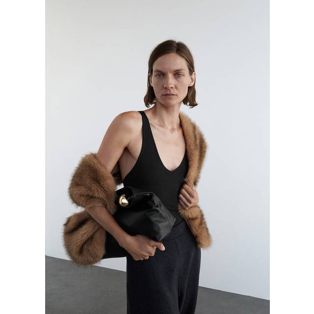 Fur-effect scarf brown - Woman - One size - MANGO - Brown - U